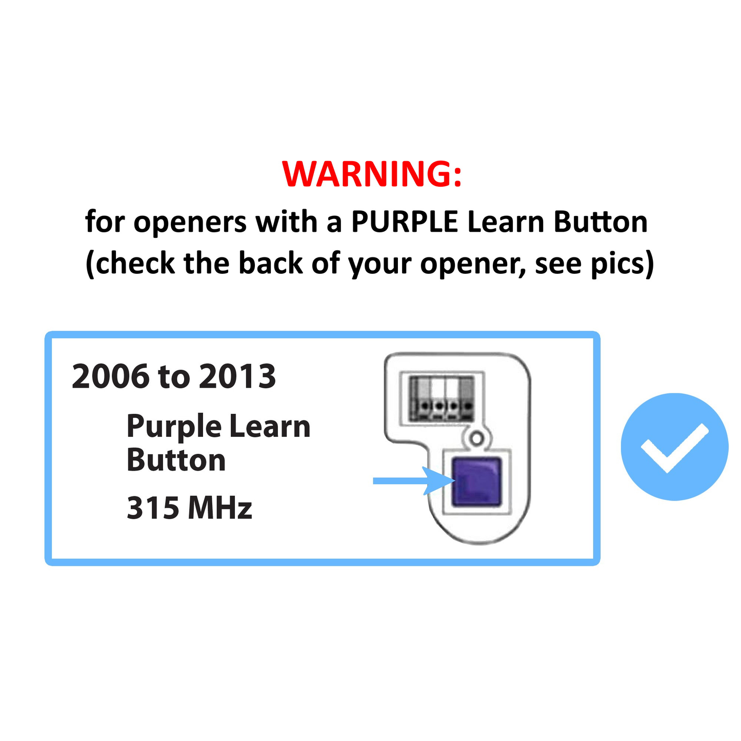 sears craftsman garage door opener remote 139 53753 hbw2028 liftmaster 371lm 373lm chamberlain 950cd 953cd purple learn button 315mhz