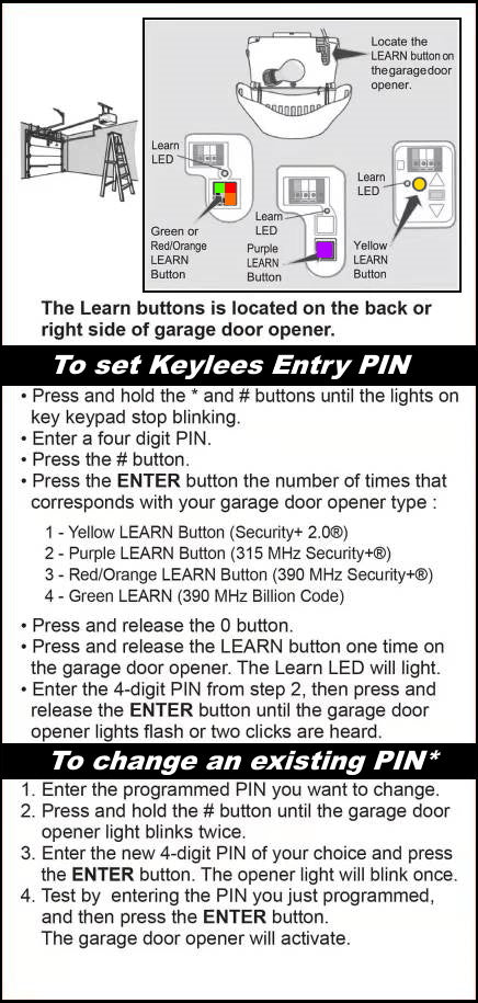 garage door keypad 877max replace for liftmaster garage door keypad 878max 377lm 877lm 977lm 376lm fit for all liftmaster garage door opener yellow green red purple learn button 315 390 mhz