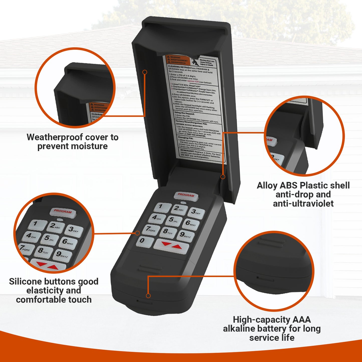 OKP-BX for Overhead Door Wireless Keypad, Replacement for All Genie Intellicode and Overhead Door CodeDodger technology, Compatible GK-R, 37332R, GK-BX, GWKP, GWK-IC, ACSDG, ACSDA1, ACSD1G, B8QACSDA etc