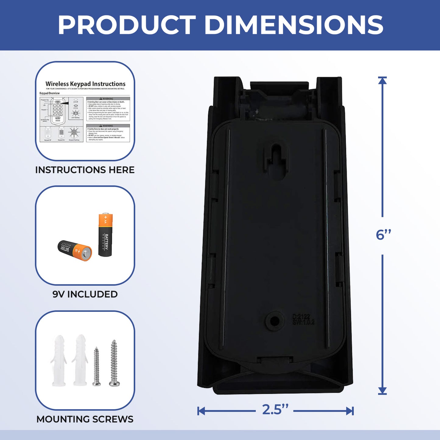 GK-R Garage Door Opener Keypad, Replacement for All Genie Intellicode and Overhead Door CodeDodger technology, Compatible 37332R, GK-BX, OKP-BX, GWKP, GWK-IC, ACSDG, ACSDA1, ACSD1G, B8QACSDA etc