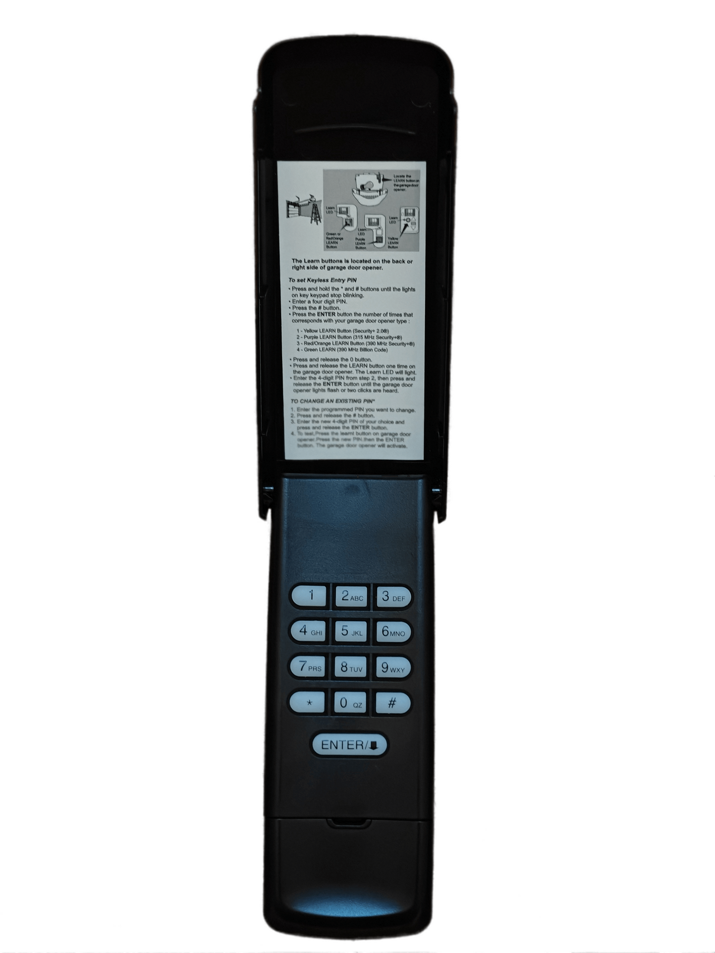 Garage Door Opener Keypad Universal, 315 MHz or 390 MHz (877MAX) - Carmator